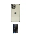 ieg™ iPhone 12 Pro Max Kılıf Vadi Minimal - Siyah 3D Antistatik Hayalet Cam Ekran Koruyucu