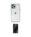ieg™ iPhone 12 Pro Max Kılıf Vadi Minimal - Siyah 3D Antistatik Hayalet Cam Ekran Koruyucu