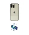ieg™ iPhone 12 Pro Max Kılıf Vadi Minimal - Siyah 3D Antistatik Seramik Nano Ekran Koruyucu