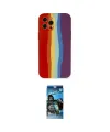 ieg™ iPhone 12 Pro Max Kılıf Yadigar Çizgi - Siyah 34D Izgaralı Cam