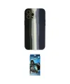 ieg™ iPhone 12 Pro Max Kılıf Yadigar Çizgi - Siyah 34D Izgaralı Cam