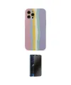 ieg™ iPhone 12 Pro Max Kılıf Yadigar Çizgi - Siyah 3D Antistatik Hayalet Cam Ekran Koruyucu