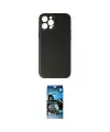 ieg™ iPhone 12 Pro Max Kılıf Yadigar Klasik - Siyah 34D Izgaralı Cam