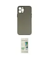 ieg™ iPhone 12 Pro Max Kılıf Yadigar Yansıma Serisi - Siyah 20D Premium Cam Ekran Koruyucu