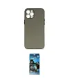 ieg™ iPhone 12 Pro Max Kılıf Yadigar Yansıma Serisi - Siyah 34D Izgaralı Cam