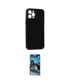 ieg™ iPhone 12 Pro Max Kılıf Yadigar Yansıma Serisi - Siyah 34D Izgaralı Cam