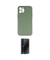 ieg™ iPhone 12 Pro Max Kılıf Yadigar Yansıma Serisi - Siyah 3D Antistatik Hayalet Cam Ekran Koruyucu