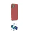 ieg™ iPhone 12 Pro Max Kılıf Yankı Serisi - Siyah 3D Antistatik Cam Ekran Koruyucu