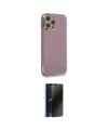 ieg™ iPhone 12 Pro Max Kılıf Yankı Serisi - Siyah 3D Antistatik Hayalet Cam Ekran Koruyucu