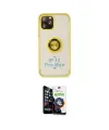 ieg™ iPhone 12 Pro Max Kılıf Yörünge Çizgi - Şeffaf Temperli Cam Ekran Koruyucu
