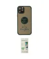 ieg™ iPhone 12 Pro Max Kılıf Yörünge Çizgi - Siyah 20D Premium Cam Ekran Koruyucu