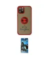 ieg™ iPhone 12 Pro Max Kılıf Yörünge Çizgi - Siyah 34D Izgaralı Cam