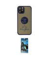 ieg™ iPhone 12 Pro Max Kılıf Yörünge Çizgi - Siyah 34D Izgaralı Cam