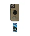 ieg™ iPhone 12 Pro Max Kılıf Yörünge Çizgi - Siyah 34D Izgaralı Cam