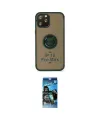 ieg™ iPhone 12 Pro Max Kılıf Yörünge Çizgi - Siyah 34D Izgaralı Cam