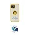 ieg™ iPhone 12 Pro Max Kılıf Yörünge Çizgi - Siyah 3D Antistatik Cam Ekran Koruyucu