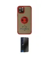 ieg™ iPhone 12 Pro Max Kılıf Yörünge Çizgi - Siyah 3D Antistatik Hayalet Cam Ekran Koruyucu