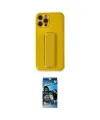 ieg™ iPhone 12 Pro Max Kılıf Yörünge Yansıma - Siyah 34D Izgaralı Cam