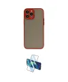 ieg™ iPhone 13 Pro Max Kılıf Ahenk Çizgi Serisi - Siyah 3D Antistatik Cam Ekran Koruyucu