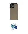 ieg™ iPhone 13 Pro Max Kılıf Ahenk Çizgi Serisi - Siyah 3D Antistatik Cam Ekran Koruyucu