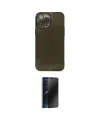 ieg™ iPhone 13 Pro Max Kılıf Ahenk Doku - Siyah 3D Antistatik Hayalet Cam Ekran Koruyucu
