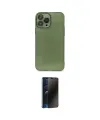 ieg™ iPhone 13 Pro Max Kılıf Ahenk Doku - Siyah 3D Antistatik Hayalet Cam Ekran Koruyucu