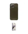 ieg™ iPhone 13 Pro Max Kılıf Ahenk Doku - Siyah Bilvis 3D Mat Cam Ekran Koruyucu