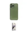 ieg™ iPhone 13 Pro Max Kılıf Ahenk Doku - Siyah Bilvis 3D Mat Cam Ekran Koruyucu