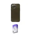 ieg™ iPhone 13 Pro Max Kılıf Ahenk Doku - Siyah Bilvis 5in1 3D Magic Cam Ekran Koruyucu