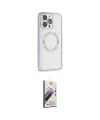 ieg™ iPhone 13 Pro Max Kılıf Ahenk Işık Serisi - Siyah Bilvis 3D Mat Cam Ekran Koruyucu