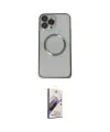ieg™ iPhone 13 Pro Max Kılıf Ahenk Işık Serisi - Siyah Bilvis 3D Mat Cam Ekran Koruyucu