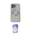 ieg™ iPhone 13 Pro Max Kılıf Ahenk Işık Serisi - Siyah Bilvis 5in1 3D Magic Cam Ekran Koruyucu