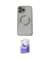 ieg™ iPhone 13 Pro Max Kılıf Ahenk Işık Serisi - Siyah Bilvis 5in1 5D Magic Hayalet Cam Ekran Koruyucu