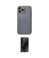 ieg™ iPhone 13 Pro Max Kılıf Ahenk Işık - Siyah 3D Antistatik Hayalet Cam Ekran Koruyucu