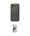 ieg™ iPhone 13 Pro Max Kılıf Ahenk Işık - Siyah Bilvis 3D Mat Cam Ekran Koruyucu