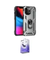 ieg™ iPhone 13 Pro Max Kılıf Ahenk Klasik Koleksiyonu - Siyah Bilvis 5in1 5D Magic Hayalet Cam Ekran Koruyucu