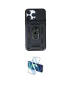 ieg™ iPhone 13 Pro Max Kılıf Ahenk Klasik - Siyah 3D Antistatik Cam Ekran Koruyucu