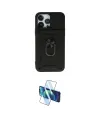 ieg™ iPhone 13 Pro Max Kılıf Ahenk Klasik - Siyah 3D Antistatik Cam Ekran Koruyucu