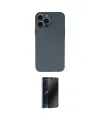 ieg™ iPhone 13 Pro Max Kılıf Ahenk Serisi - Siyah 3D Antistatik Hayalet Cam Ekran Koruyucu