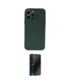 ieg™ iPhone 13 Pro Max Kılıf Ahenk Serisi - Siyah 3D Antistatik Hayalet Cam Ekran Koruyucu