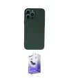 ieg™ iPhone 13 Pro Max Kılıf Ahenk Serisi - Siyah Bilvis 5in1 5D Magic Hayalet Cam Ekran Koruyucu