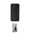 ieg™ iPhone 13 Pro Max Kılıf Akış Doku - Siyah Bilvis Hayalet Cam Ekran Koruyucu