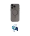 ieg™ iPhone 13 Pro Max Kılıf Akış Minimal Özel Seri - Siyah 3D Antistatik Cam Ekran Koruyucu