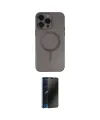 ieg™ iPhone 13 Pro Max Kılıf Akış Minimal Özel Seri - Siyah 3D Antistatik Hayalet Cam Ekran Koruyucu
