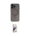 ieg™ iPhone 13 Pro Max Kılıf Akış Minimal Özel Seri - Siyah Bilvis 3D Mat Cam Ekran Koruyucu