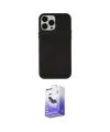 ieg™ iPhone 13 Pro Max Kılıf Çekirdek Çizgi - Siyah Bilvis 5in1 5D Magic Hayalet Cam Ekran Koruyucu