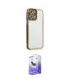 ieg™ iPhone 13 Pro Max Kılıf Çekirdek Klasik Serisi - Siyah Bilvis 5in1 5D Magic Hayalet Cam Ekran Koruyucu