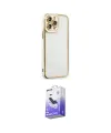 ieg™ iPhone 13 Pro Max Kılıf Çekirdek Klasik Serisi - Siyah Bilvis 5in1 5D Magic Hayalet Cam Ekran Koruyucu