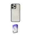 ieg™ iPhone 13 Pro Max Kılıf Doruk Doku Prime - Siyah Bilvis 5in1 3D Magic Cam Ekran Koruyucu