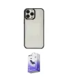 ieg™ iPhone 13 Pro Max Kılıf Doruk Doku Prime - Siyah Bilvis 5in1 5D Magic Hayalet Cam Ekran Koruyucu